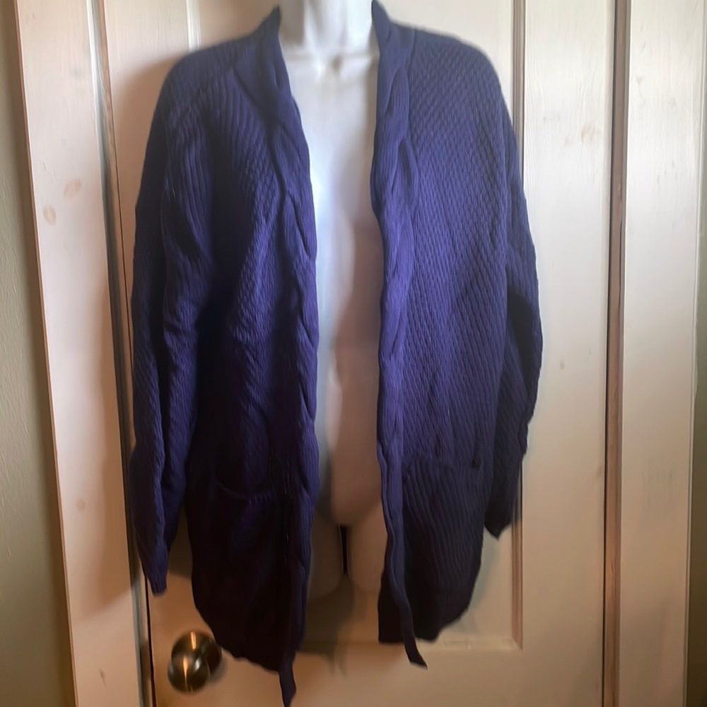 Purple cardigan